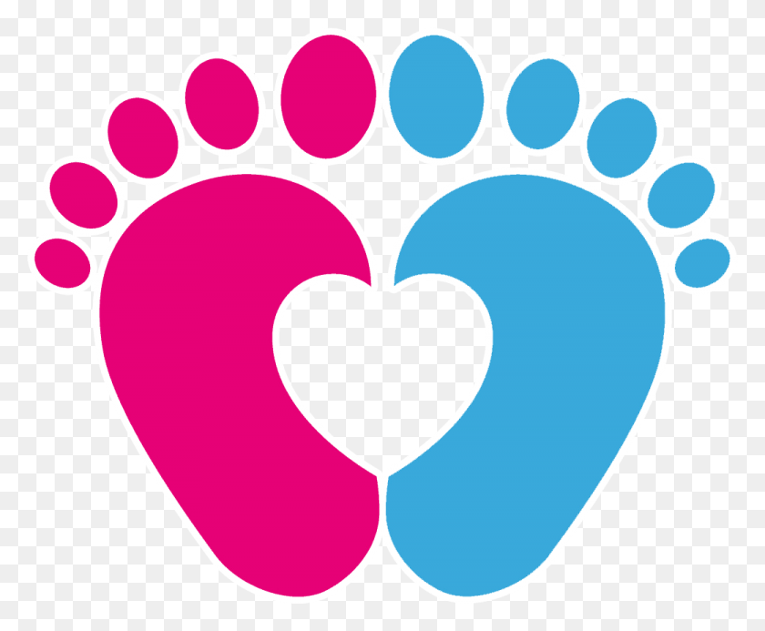 1040x845 Pink Baby Footprints Image Black And White Pregnancy Announcement Svg, Heart, Footprint, Purple HD PNG Download