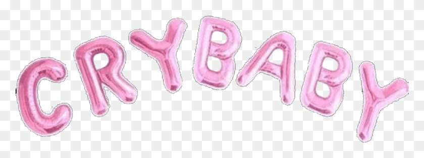 1025x335 Pink Balloons Crybaby Overlay Text Freetoedit Cry Baby, Еда, Фиолетовый, Растение Hd Png Скачать