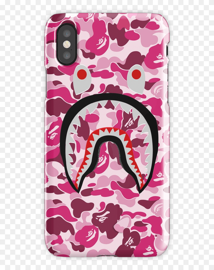 534x1000 Pink Bape Shark Iphone X Snap Case Pink Bape Phone Case, Этикетка, Текст, Узор Hd Png Скачать