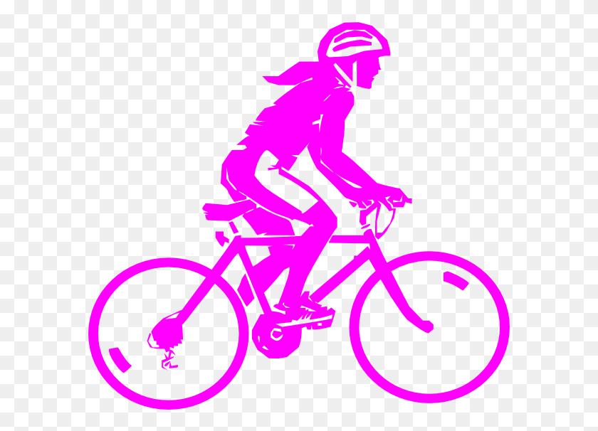 593x546 Pink Biker, Person, Human, Bicycle HD PNG Download