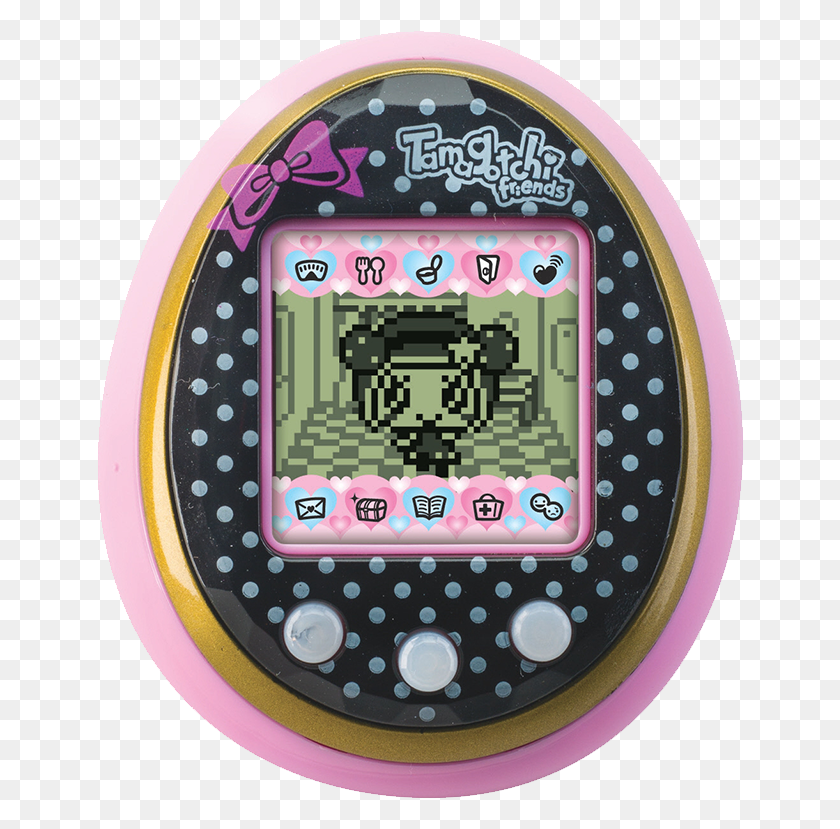 648x769 Descargar Png Pink Bow Amp Black Dots Tamagotchi Friends Polka Dot, Torre Del Reloj, Arquitectura Hd Png