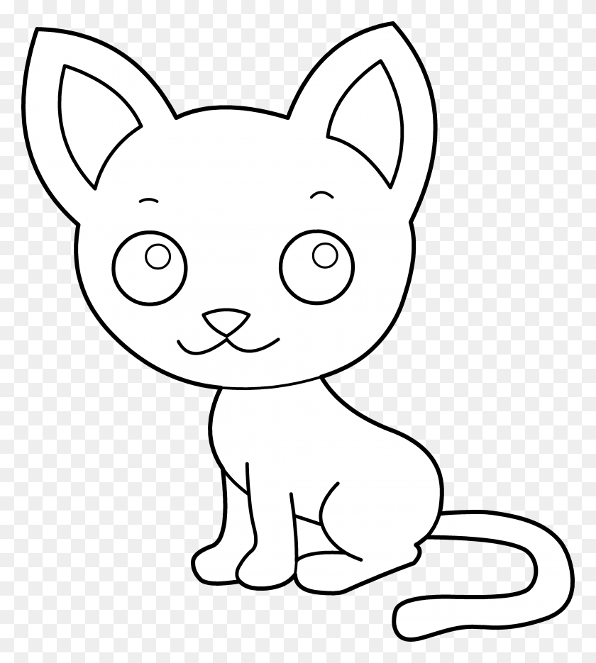 4114x4616 Pink Cat Cliparts Cat Clipart Coloring Page, Baby, Crawling HD PNG Download