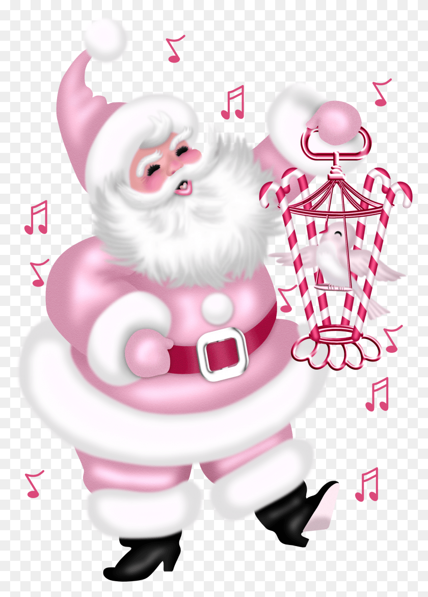 1807x2574 Pink Clipart Xmas Santa Claus Color Rosa, Birthday Cake, Cake, Dessert HD PNG Download