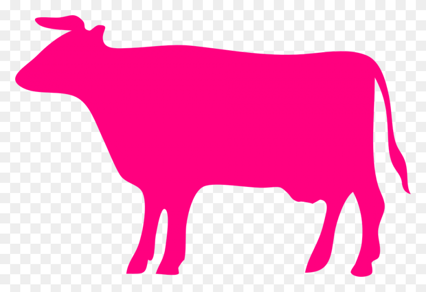 960x634 Pink Cow Clipart Collection Cow Silhouette, Mammal, Animal, Deer HD PNG Download