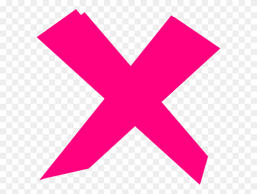600x575 Pink Cross Pink Tick And Cross, Logo, Symbol, Trademark HD PNG Download