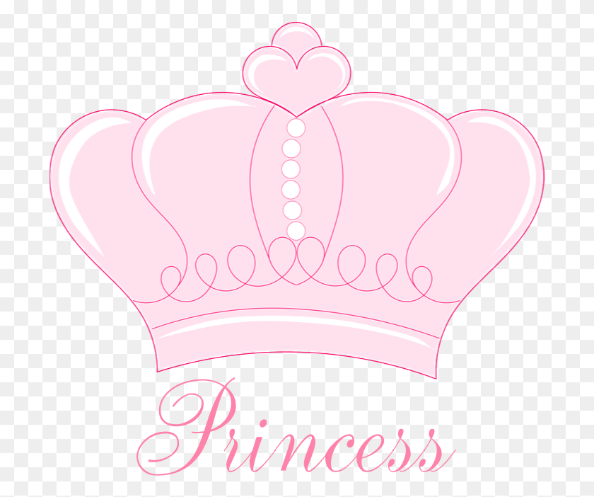 701x642 Pink Crown Princess Shower Curtain By Gigglish Illustration, Accessories, Accessory, Jewelry HD PNG Download