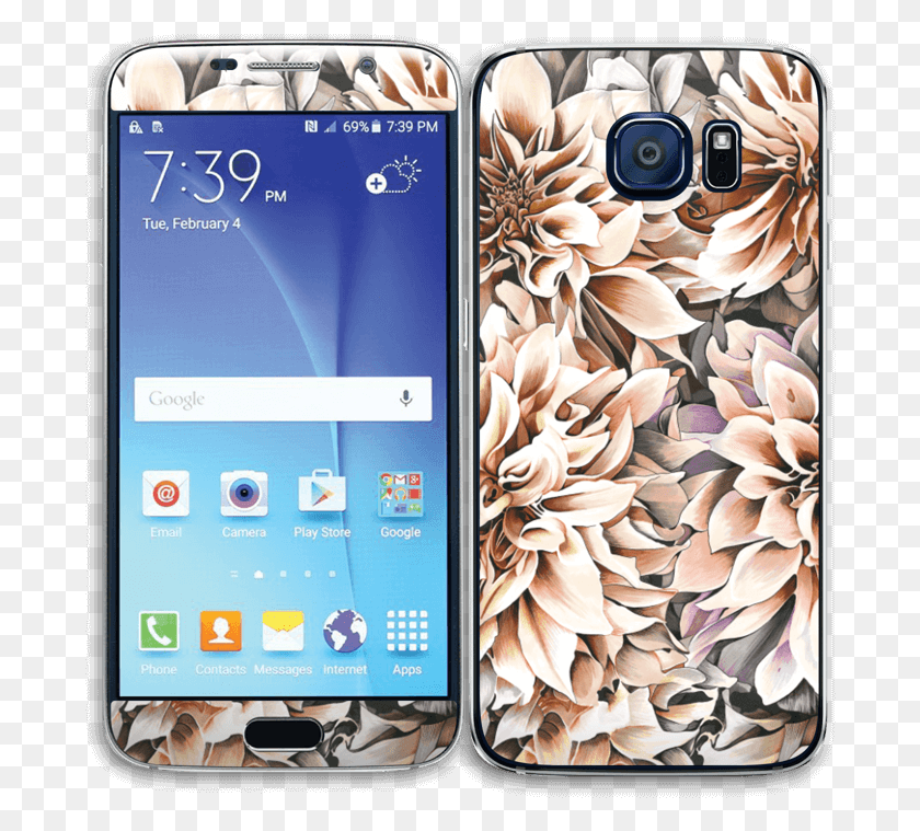 686x699 Descargar Png Pink Dahlia Skin Galaxy S6 Samsung Galaxy, Teléfono Móvil, Electrónica Hd Png