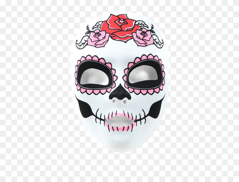 369x579 Pink Day Of The Dead Mask HD PNG Download