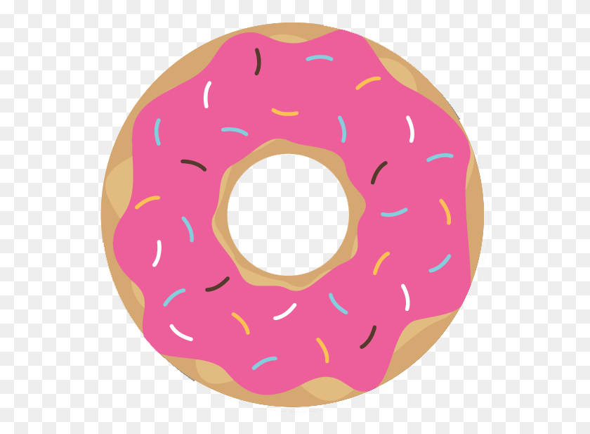 555x557 Pink Donut, Pastry, Dessert, Food HD PNG Download