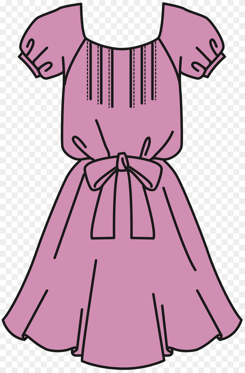 1261x1920 Pink Dress Clipart, Blouse, Clothing, Formal Wear PNG