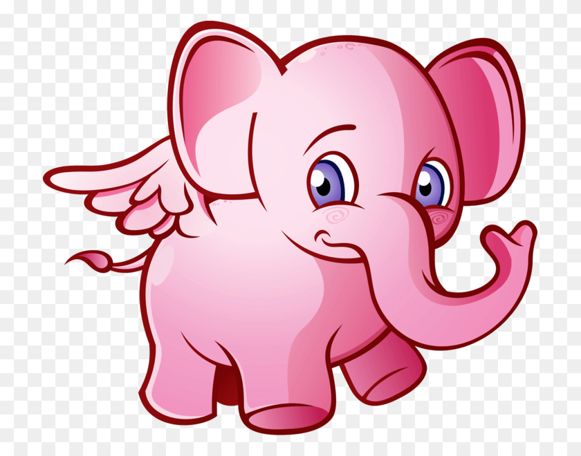 715x600 Розовый Слон Розовый Слон Мультипликационный Персонаж, Животное, Млекопитающее, Дикая Природа Hd Png Скачать