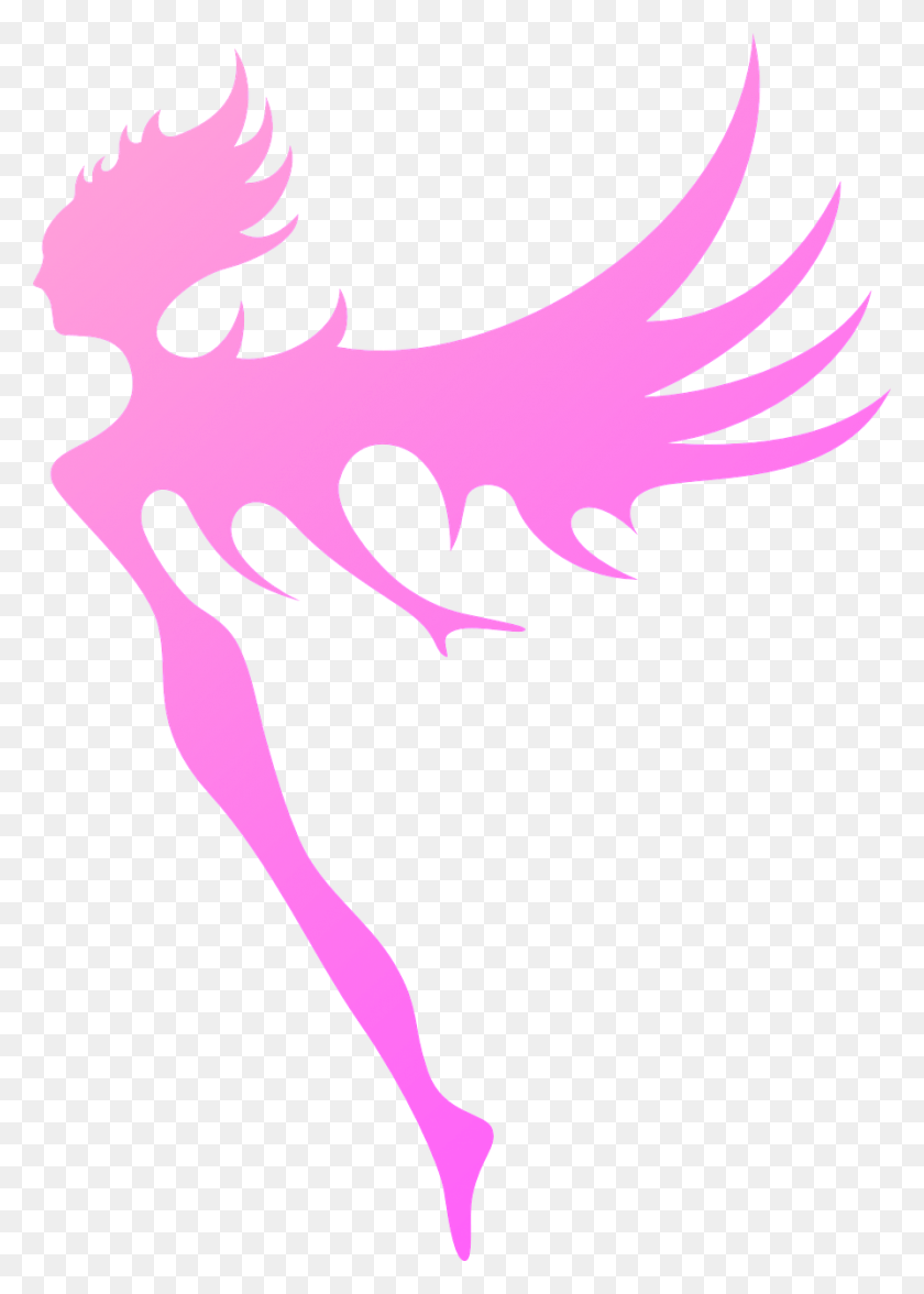 894x1280 Pink Fairy Silhouette, Leaf, Plant, Dragon HD PNG Download