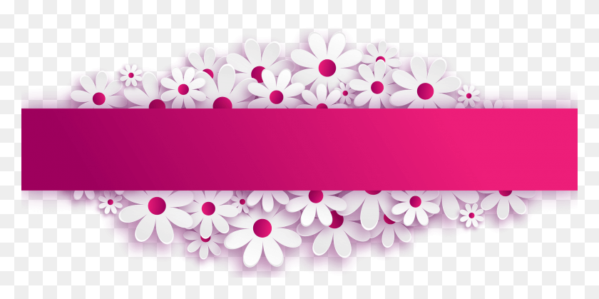1920x884 Розовый Цветок Шаблон Powerpoint, Фиолетовый, Растение, Цветочный Дизайн Hd Png Скачать