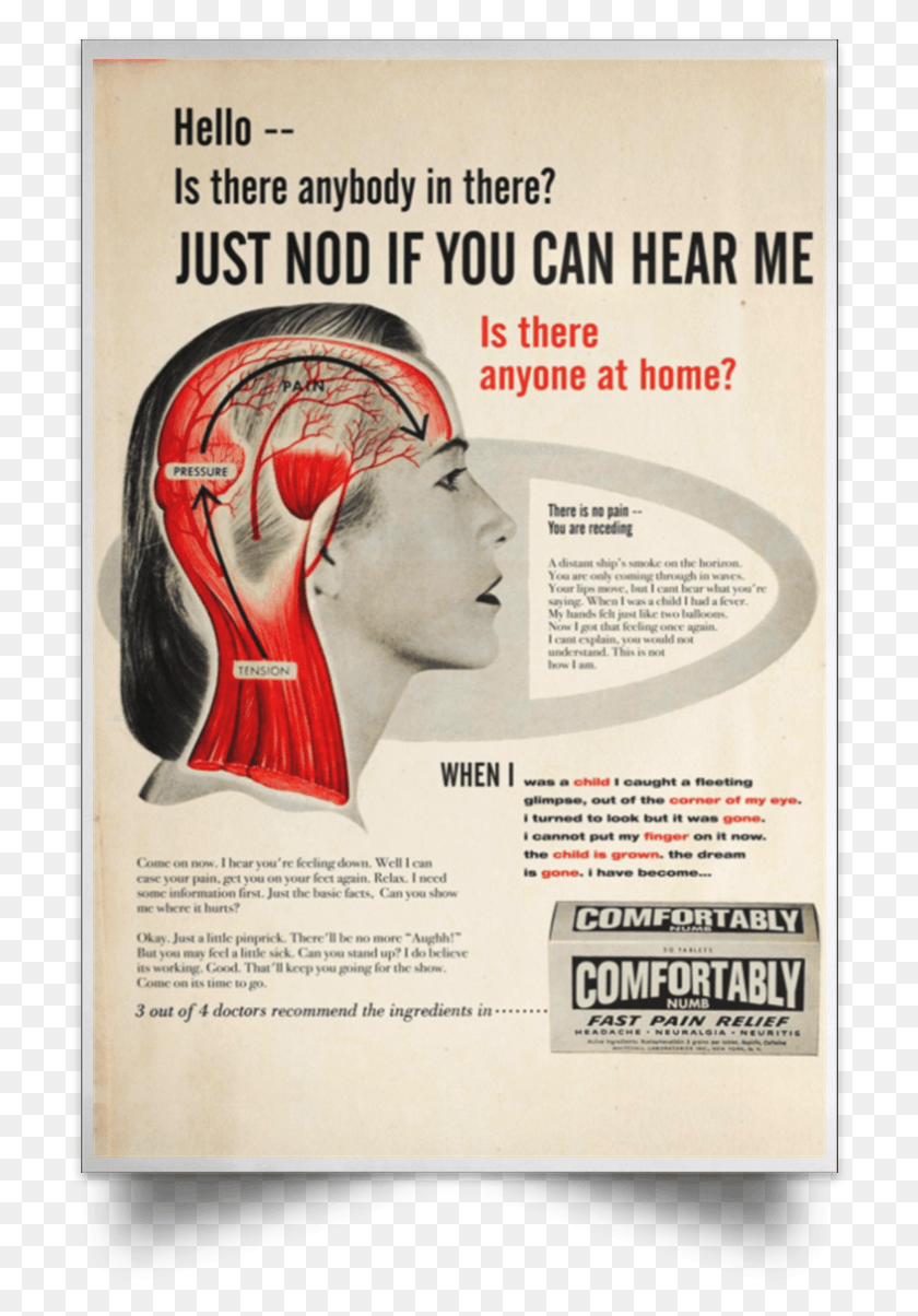712x1144 Pink Floyd Comfortably Numb Poster, Advertisement, Flyer, Paper HD PNG Download