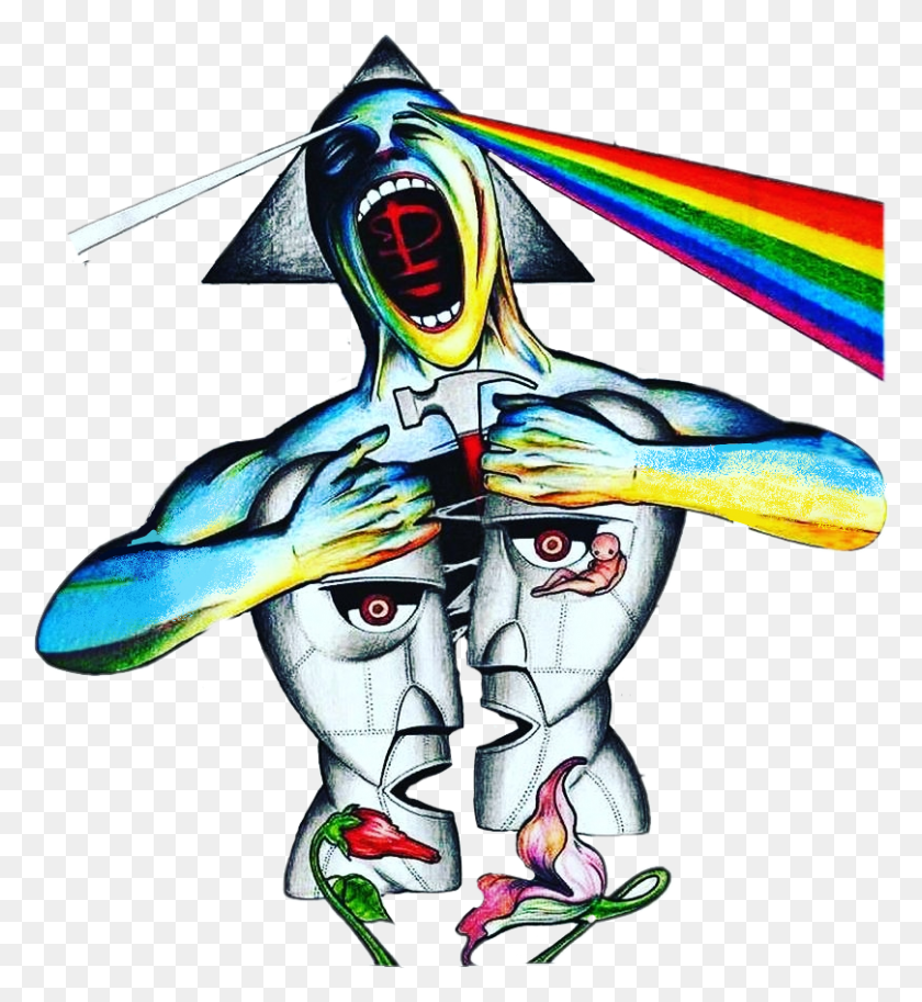 809x885 Pink Floyd Pink Floyd Комфортно Оцепеневшая Рубашка, Рука, Современное Искусство Png Скачать