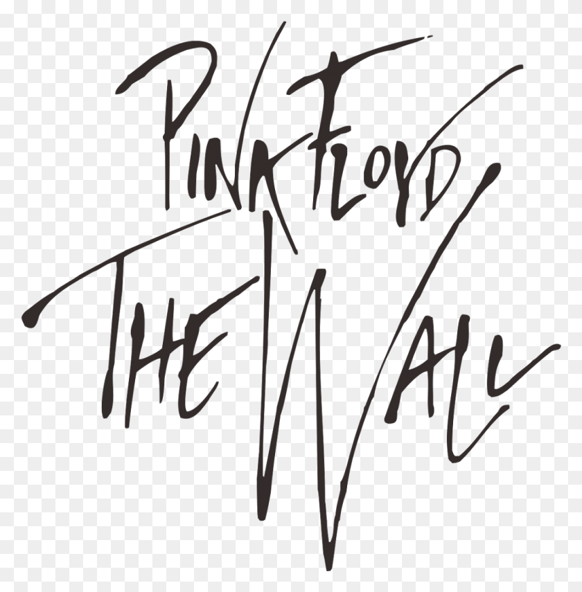 1035x1055 Pink Floyd The Wall Logo Pink Floyd The Wall Texto, Escritura A Mano, Arco, Caligrafía Hd Png