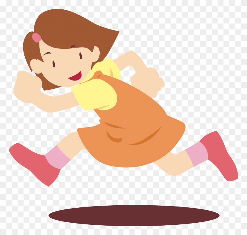 2395x2275 Pink Girl Running Vector Clipart Image Running Girl Gif, Cupid, Person, Human HD PNG Download