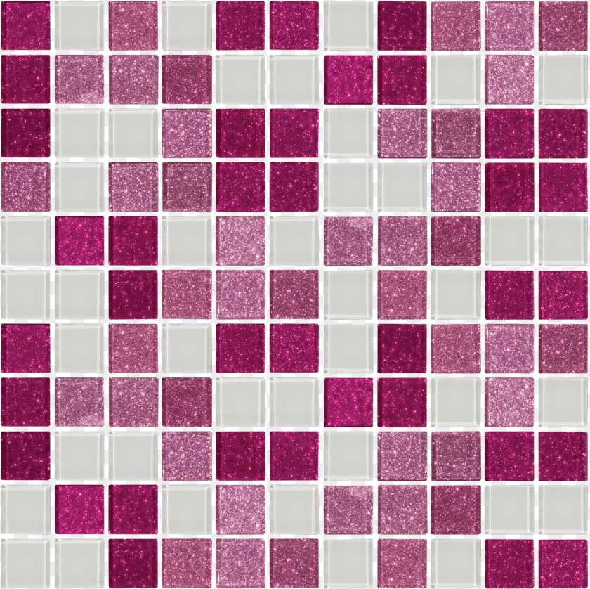 1404x1400 Pink Glass Glitter Tile Susan Jablon Mosaics Susanjablon Signature Line Glass Mosaic Tile In Pinkwhite, Pattern, Purple Transparent PNG