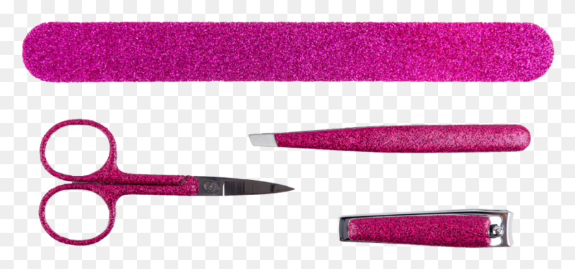 890x380 Pink Glitter Manicure Set Of Nail File Tweezer Pair, Scissors, Blade, Weapon HD PNG Download