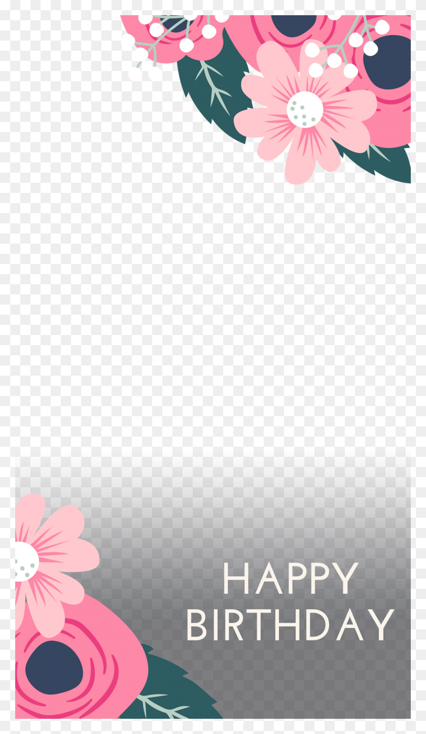 1080x1920 Pink Gradient Flowers Snapchat Filters Transparent Happy Birthday, Plant, Flower, Blossom HD PNG Download