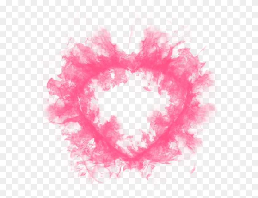 578x585 Pink Heart Smoke Effect For Love You Card Emoji Abstract Pink Smoke Transparent Background, Symbol, Poster, Advertisement HD PNG Download