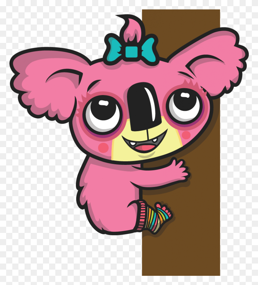 801x894 Pink Koala Cartoon, Graphics, Advertisement Descargar Hd Png