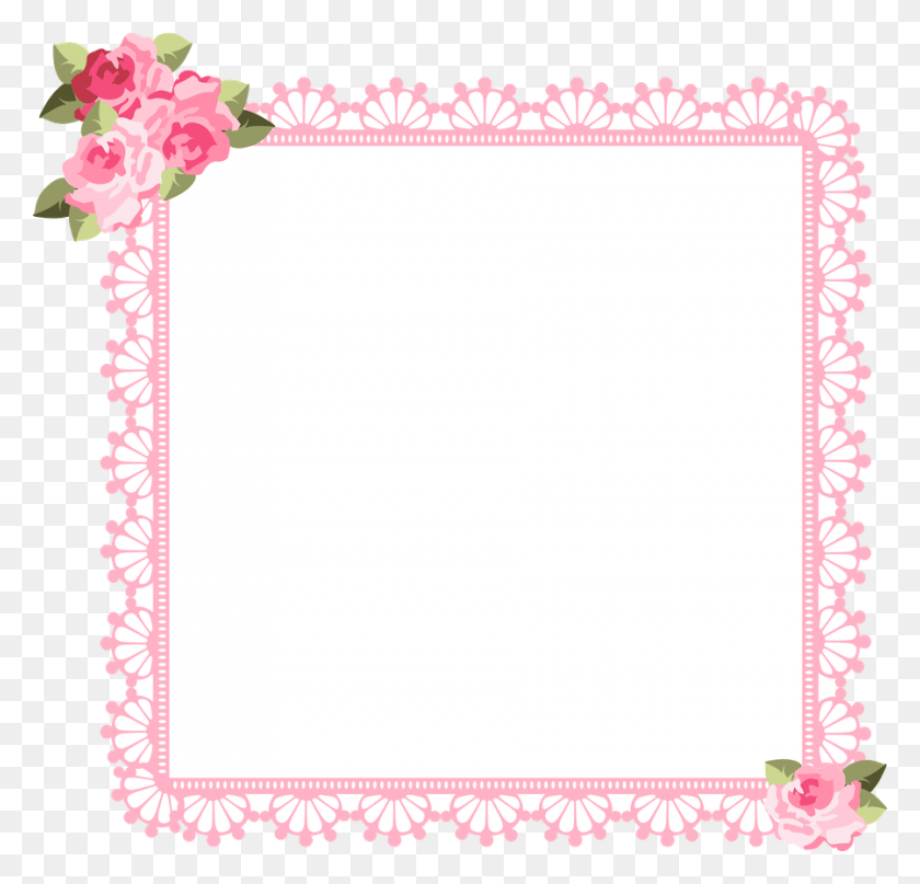900x863 Pink Lace Pink And Gray Border, Rug, Mirror, Oval HD PNG Download