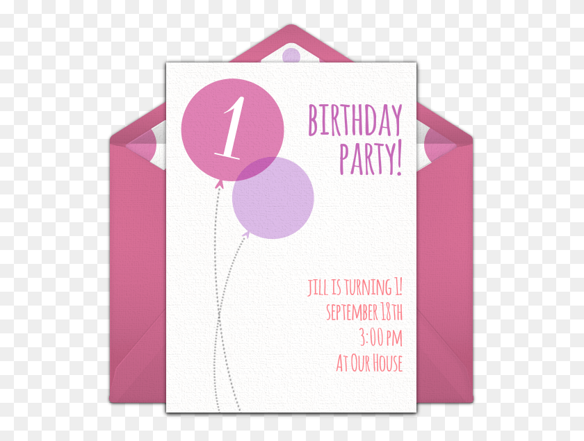 535x575 Pink Milestone First Birthday Online Invitation 1st Birthday Digital Birthday Invitation Card, Flyer, Poster, Paper HD PNG Download