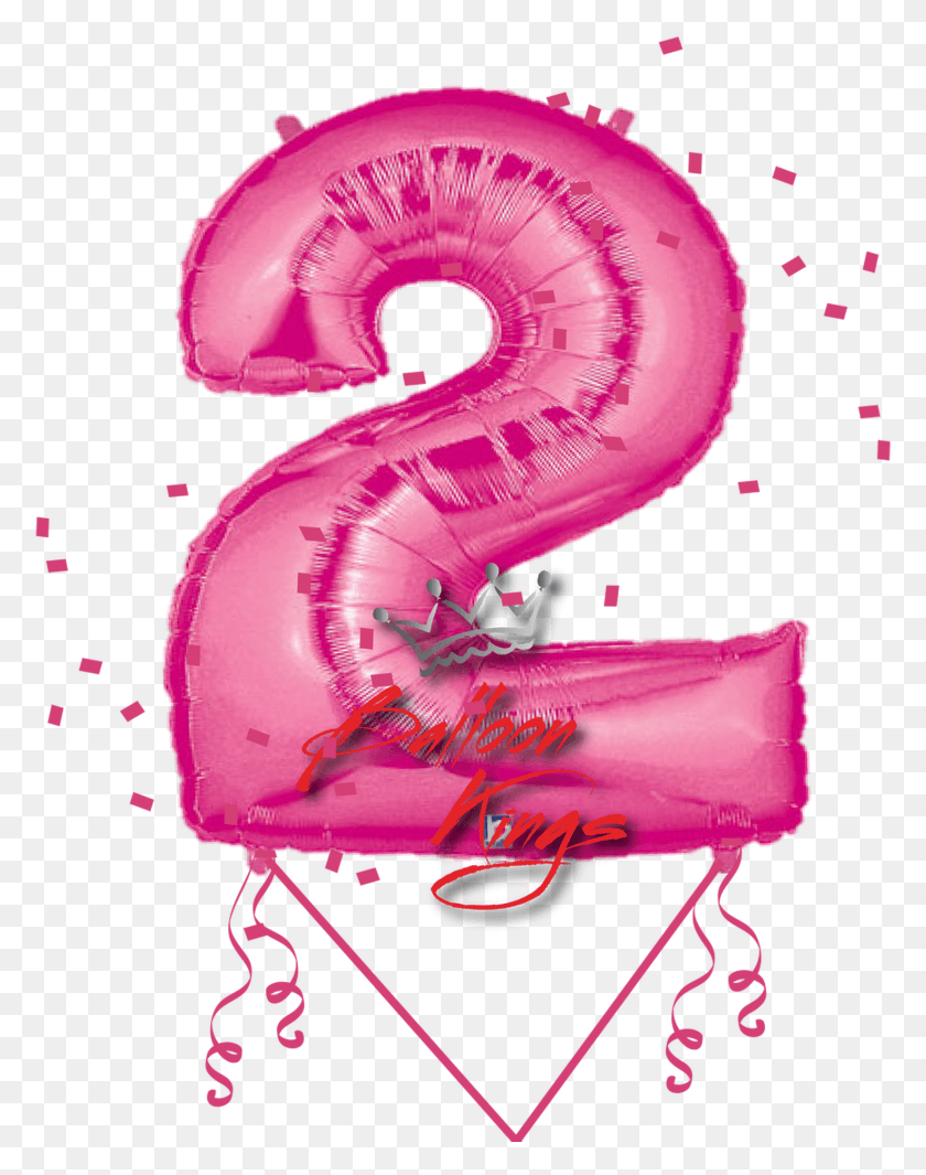 1472x1898 Pink Number Blue Number 2 Balloon, Inflatable, Graphics HD PNG Download
