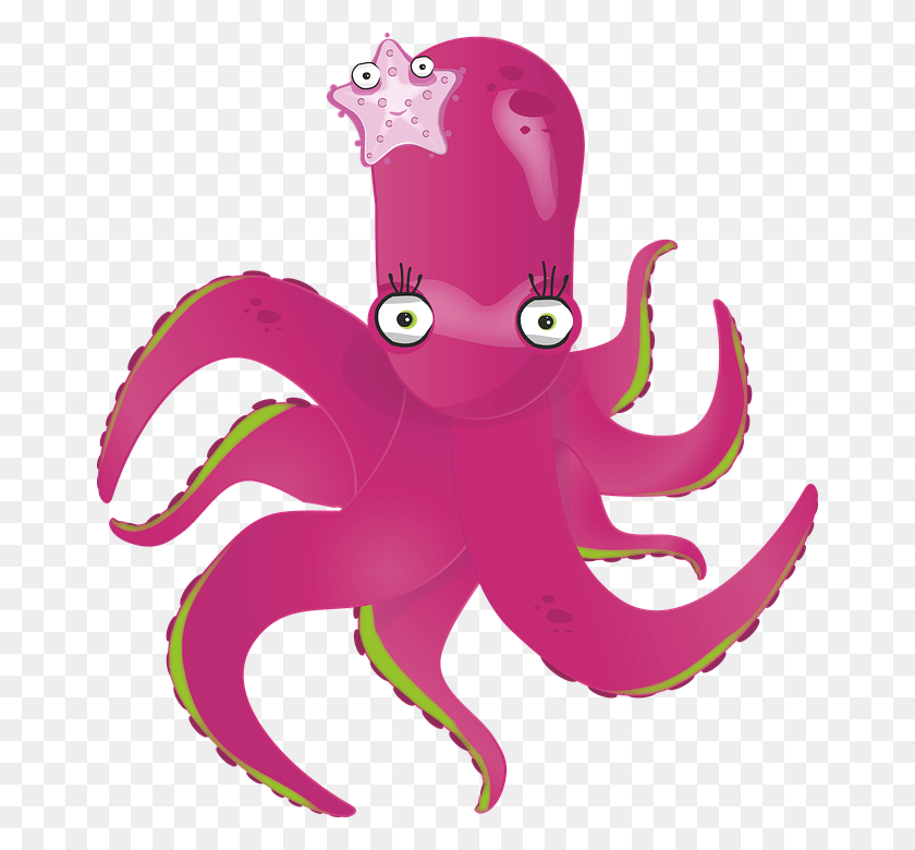 662x720 Pink Octopus, Sea Life, Animal, Invertebrate HD PNG Download