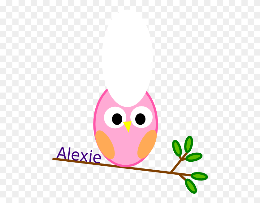 504x598 Pink Owl On A Branch Clip Art At Clker Owl On Olive Branch, Graphics, Rattle HD PNG Download