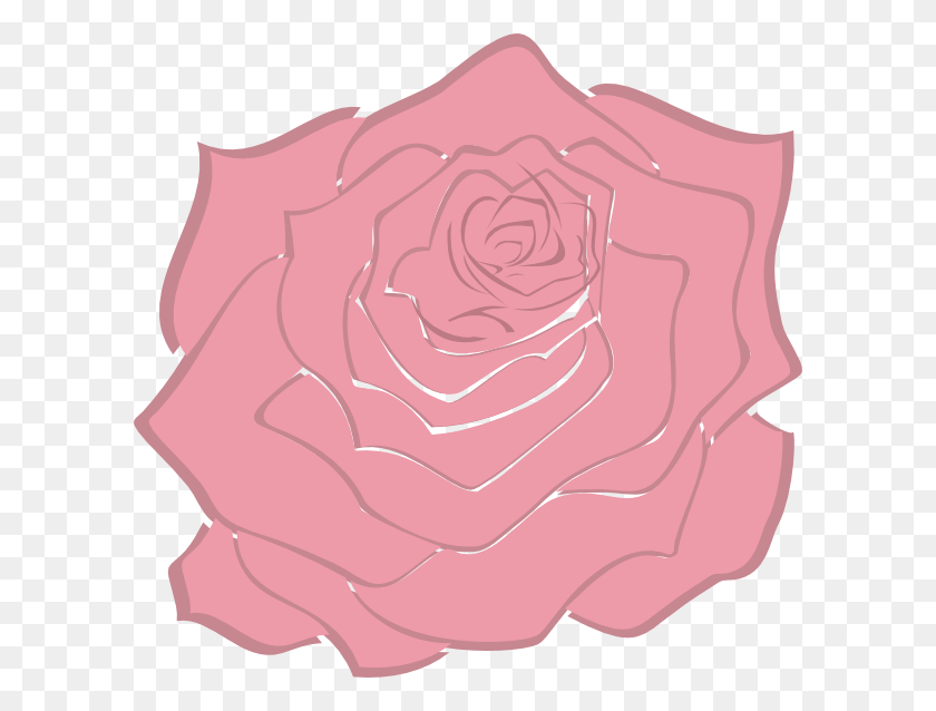 600x578 Pink Pale Rose Clip Art At Clker Light Pink Rose Clipart, Flower, Plant, Blossom HD PNG Download