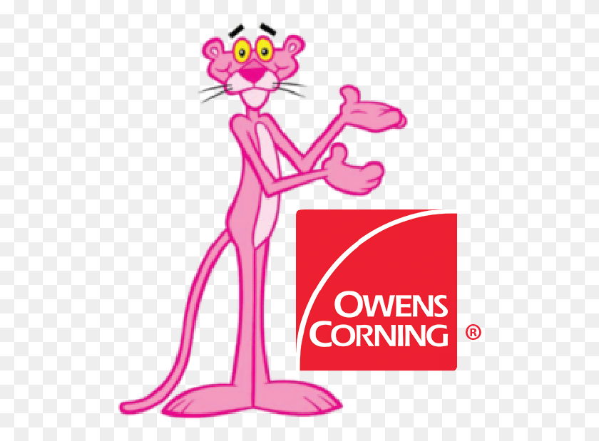 510x559 Pink Panther Owens Corning Roof Shingles Insulation Owens Corning Pink Panther, Cross, Symbol, Skeleton HD PNG Download