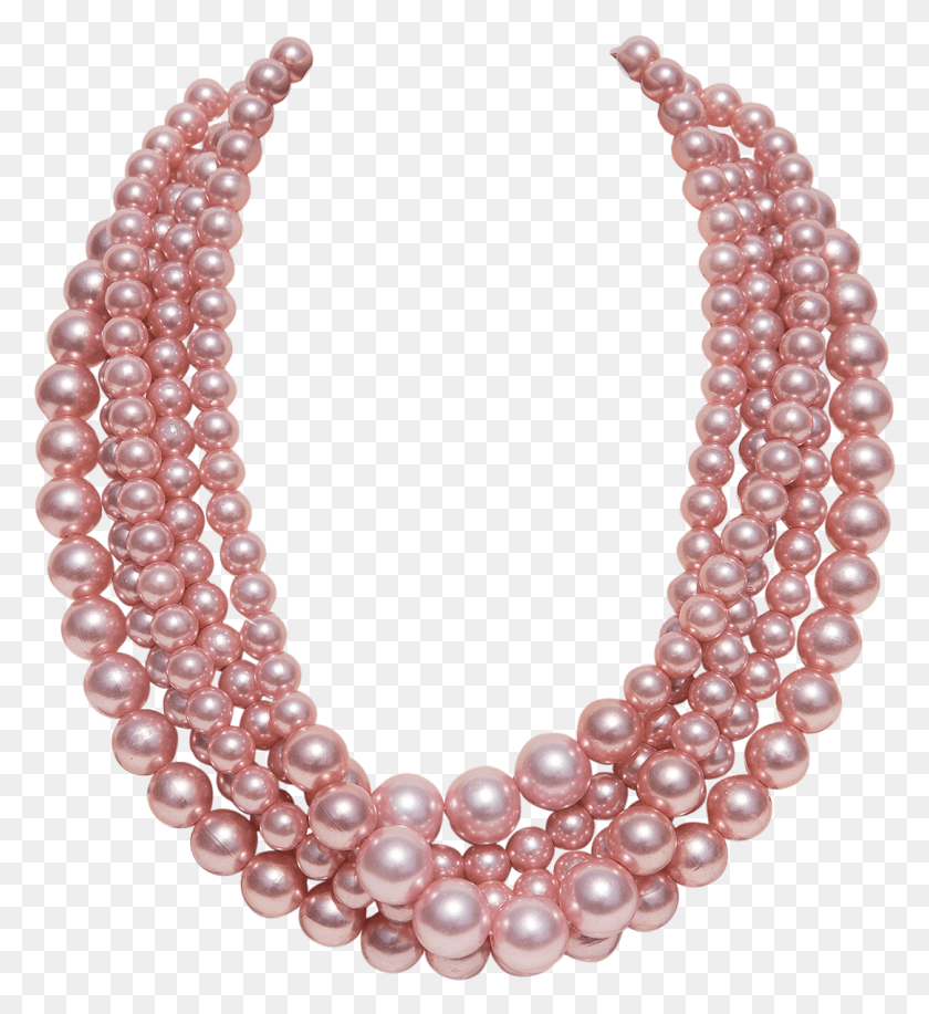 1083x1191 Descargar Png / Collar De Perlas De Color Rosa Png