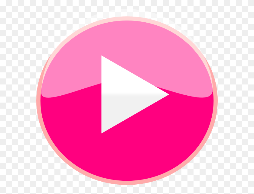 600x583 Розовый Значок Воспроизведения Клип Арт На Clkercom Вектор Youtube Розовая Кнопка Воспроизведения, Логотип, Символ, Товарный Знак Png Скачать