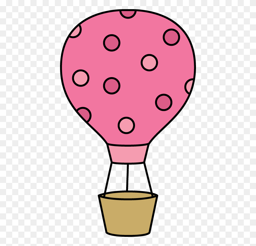 446x747 Pink Polka Dot Hot Air Balloon Blue Hot Air Balloon Clip Art, Hot Air Balloon, Aircraft, Vehicle HD PNG Download