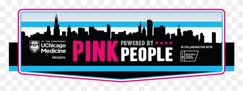 1003x331 Pink Powered By People Skyline, Text, Advertisement, Poster Descargar Hd Png