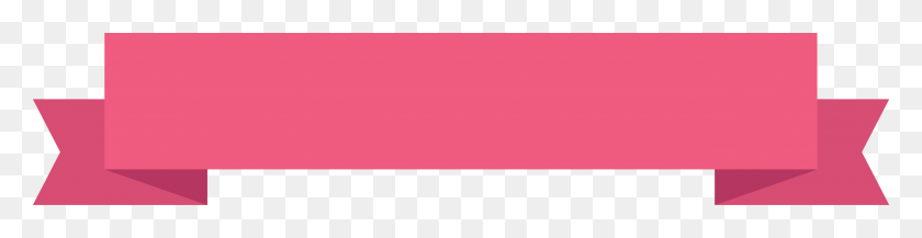 2570x518 Pink Ribbon Banner With Down Fold End Parallel, Logo, Symbol, Trademark HD PNG Download