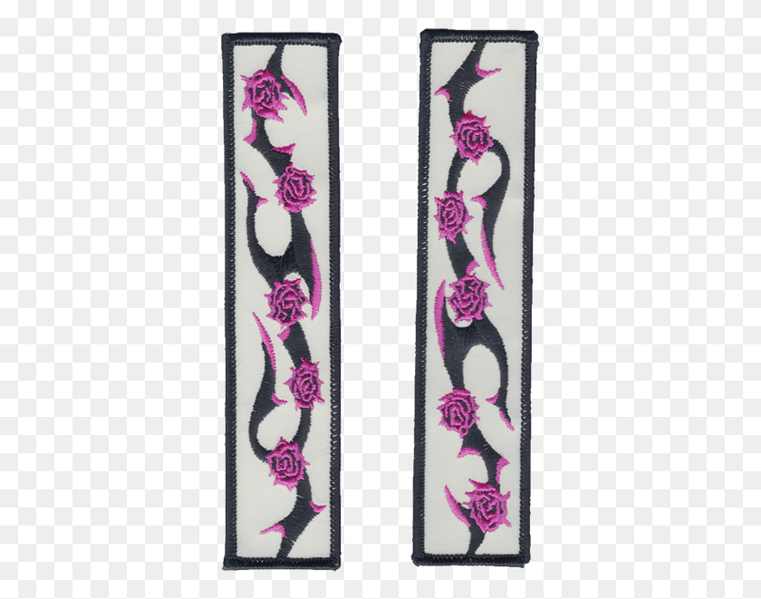 353x601 Pink Rose Bands 6 X 1 14 Each Embroidered Reflective Floral Design, Clothing, Apparel, Rug Descargar Hd Png