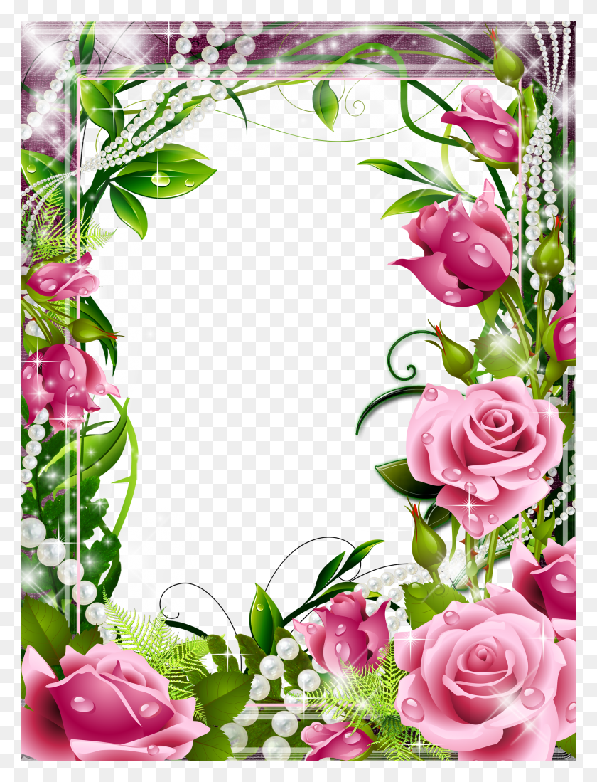 2500x3333 Pink Rose Border Imagenes De Caratulas De Rosas HD PNG Download