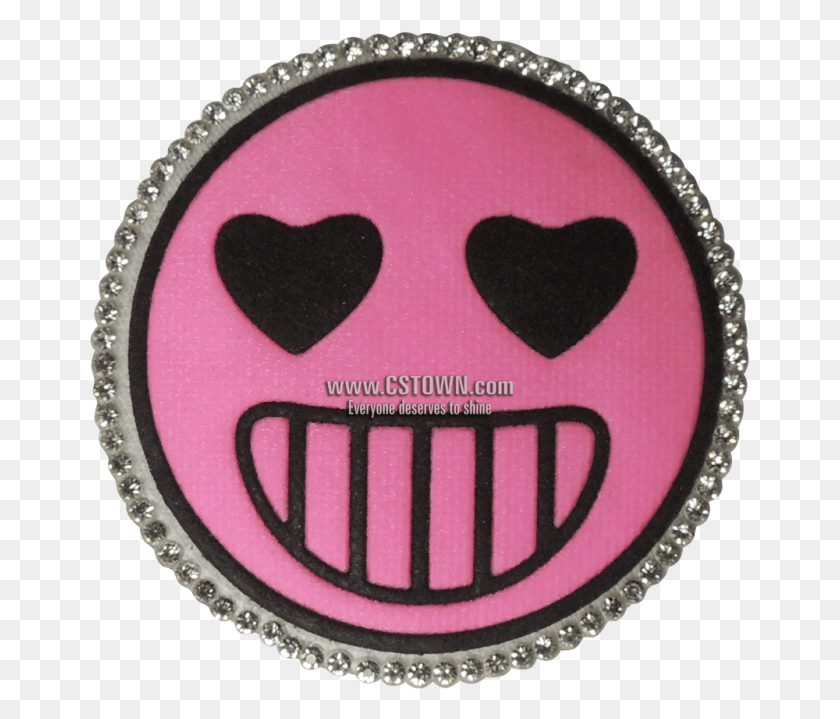 661x659 Pink Round Smile Emoji Face Applique Embroidered Patch, Accessories, Accessory, Jewelry Descargar Hd Png