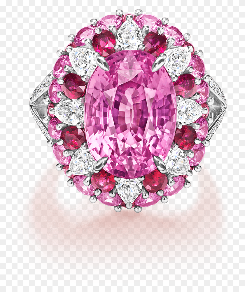 747x940 Pink Sapphire Ring With Rubies And Diamonds Harry Winston Candy Ring, Accessories, Accessory, Jewelry HD PNG Download