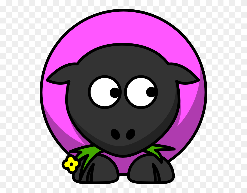 570x598 Pink Sheep Looking Down Svg Clip Arts 570 X 598 Px Fat Cartoon Sheep, Label, Text, Logo HD PNG Download