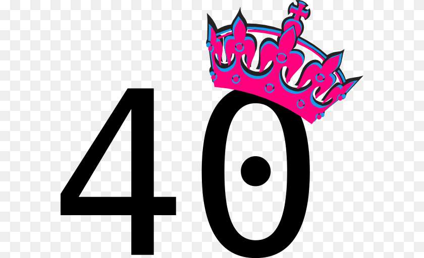 Pink Tilted Tiara And Number Clip Art, Accessories, Jewelry, Symbol, Text Sticker PNG
