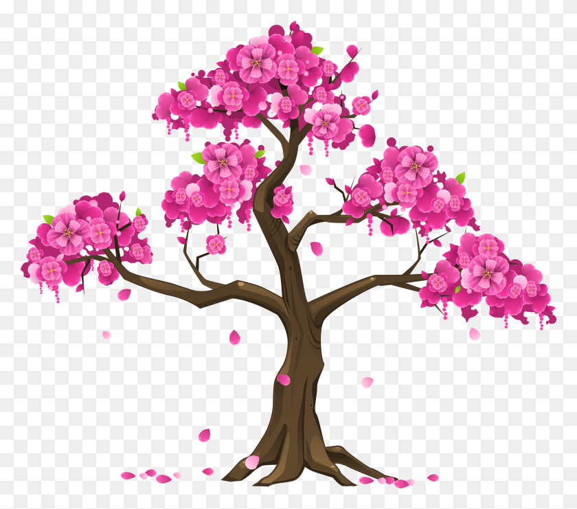 6159x5385 Pink Tree Clipart Image Cherry Blossom Tree Clipart HD PNG Download