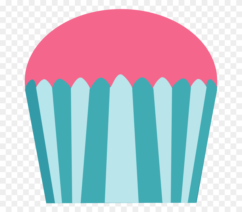 671x679 Descargar Png / Cupcake De Color Rosa Turquesa Png