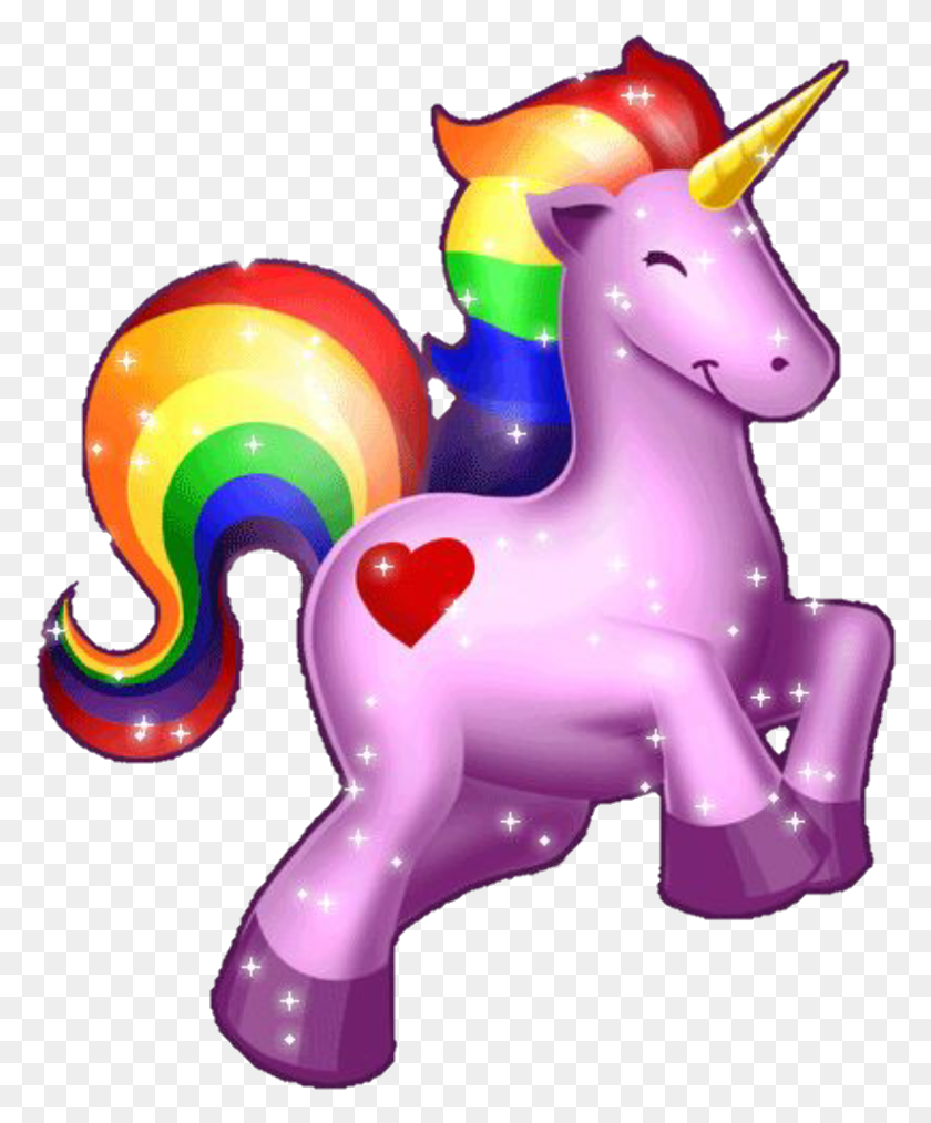 778x954 Pink Unicorn Rainbow Animated Gif Unicorn, Toy, Inflatable HD PNG Download