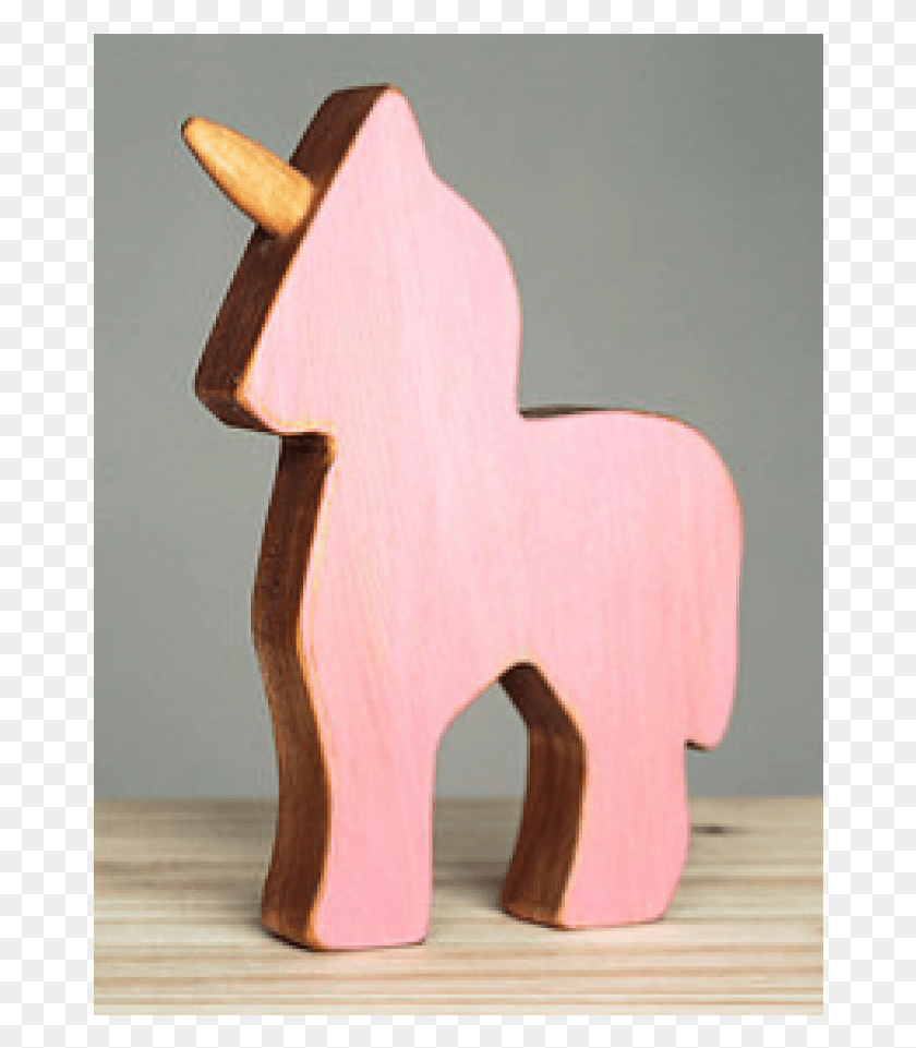 670x901 Pink Wooden Unicorn Animal Figure, Wood, Plywood, Axe HD PNG Download