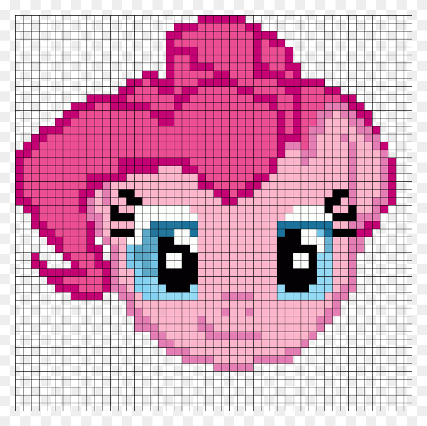 1050x1050 Pinkie Pie Face Perler Bead Pattern Bead Sprite Bead, Rug, Pac Man HD PNG Download
