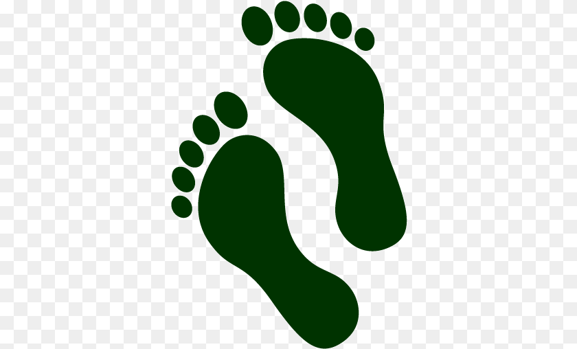 Pinnacle Footsteps Reflexology Foot Steps Green, Footprint Sticker PNG